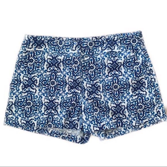 Milly Pants - Milly For Design Nation White/Blue Chino Shorts